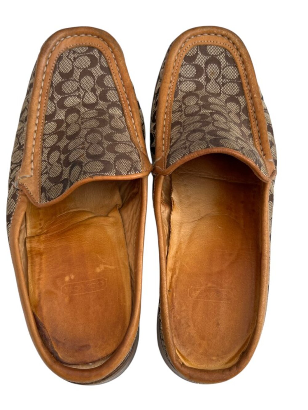 y2k Coach mules Vanessa brown jacquard leather trim slip on shoes size 7 womens - Picture 5 of 13